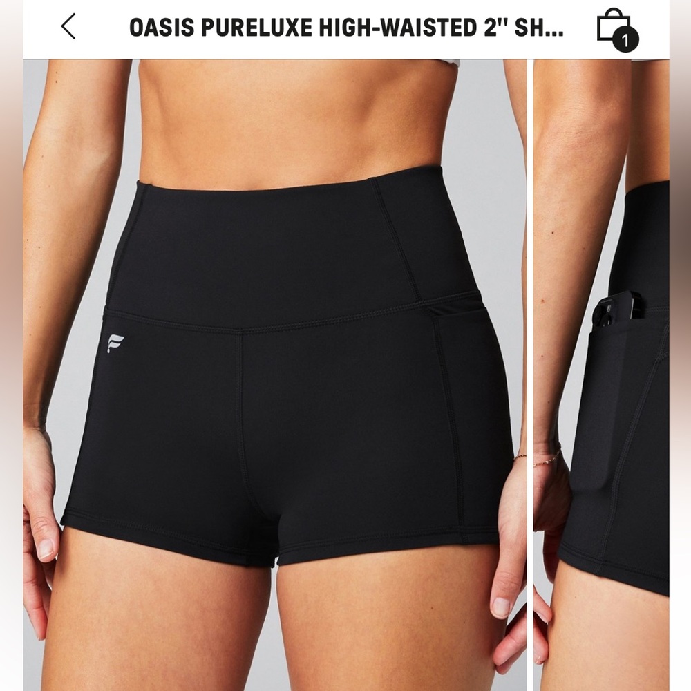 Fabletics Oasis Pureluxe High-Waisted 2” In seam short in black